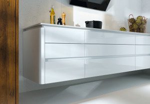Alea curved, Crystal white high gloss (33)