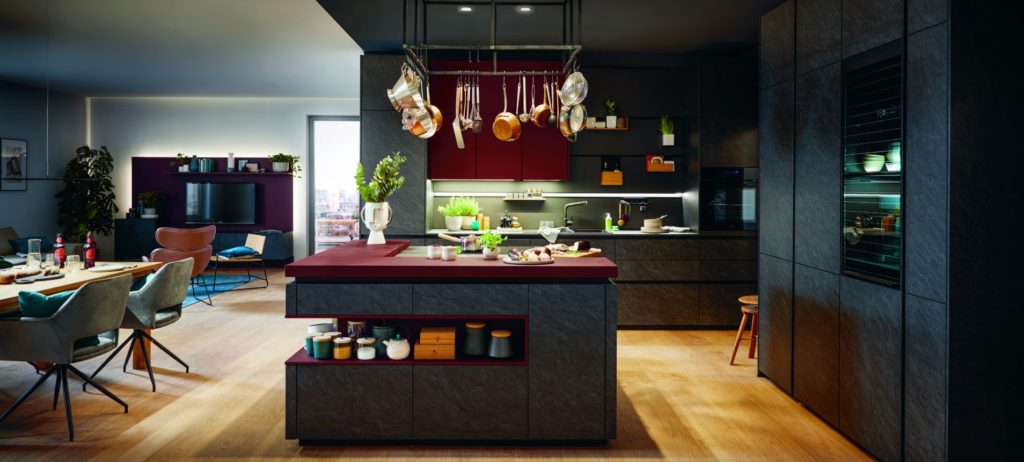 Kitchen with pops of bold colour